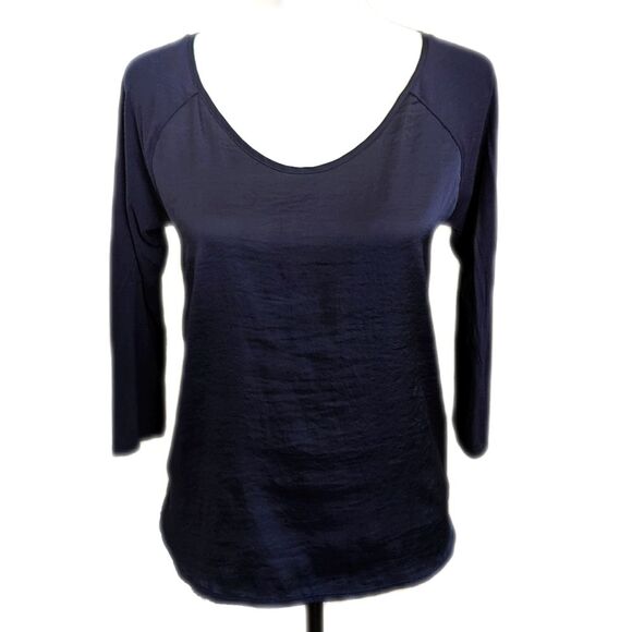 The Limited navy blue scoop neck long sleeve tee t-shirt, size small - Picture 1 of 6